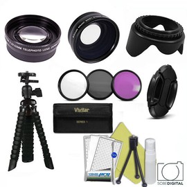 FOR ALL NIKON DSLR CAMERAS 52MM THREAD, For Nikon WIDE ANGLE LENS + ZOOM LENS + FLEX TRIPOD + FILTERS FOR NIKON D5500 D7000 D7100
