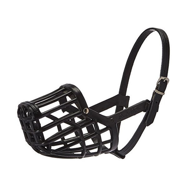 OmniPet Leather Brothers Italian Basket Dog Muzzle, Black, Size 1