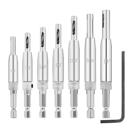 LALAGO Hinge Drill Bit Set, 8 Pieces Self-Centring Drills, Self-Centring HSS Steel Hinge Drill Bit Set, Drill Bit Guide Set, Centring Drill Bit for Hinges, Drawer Guides, 7 Sizes