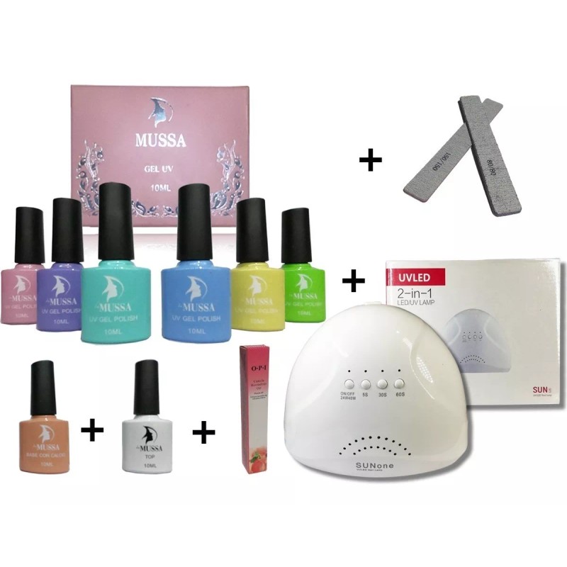Mussa Kit Gel Gama 6pz+ Lampara 48w Sunb+ Base +