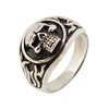 TreasureBay 925 Sterling Silver Band, Chunky Biker Skull Polished Ring,