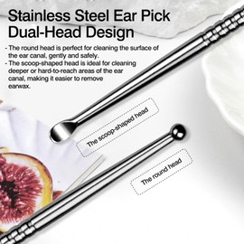 2pcs Stainless Steel Tonsil Stone Remover Tool + Ear Wax Removal Tool Set