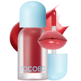 TOCOBO Juicy Berry Plumping Lip Oil 05 Rosy Girl – Korean Vegan Hydrating Lip Oil with Plant Oils for High Shine Gloss - Non Sticky Formula for All Skin Tones, 0.12 fl.oz.
