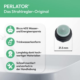 Perlator® Water-Saving Screw-In Jet Regulator with Key M21.5 x 1 ~ 5.7 l/min Set of 4