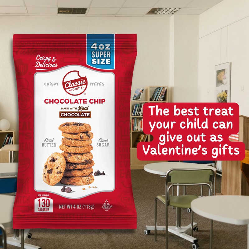 Classic Cookie, Crispy Mini Cookies, Chocolate Chip 4oz Bags, 24