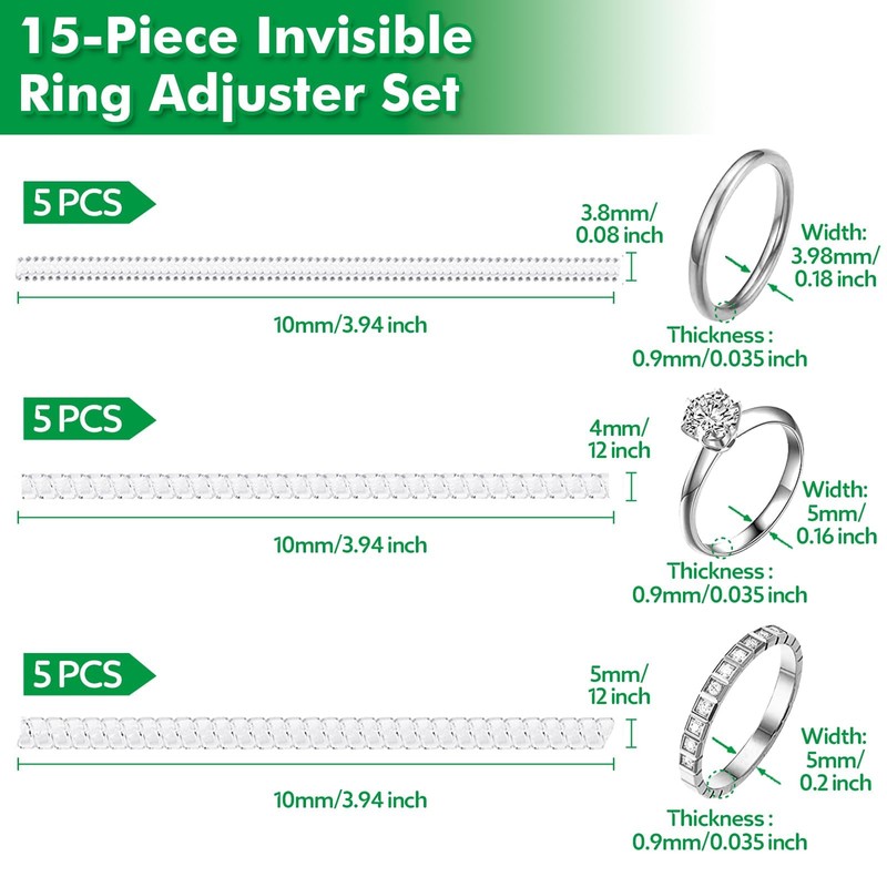 Anpro Ring Sizers for Loose Rings: Adjustable Silicone Ring Size