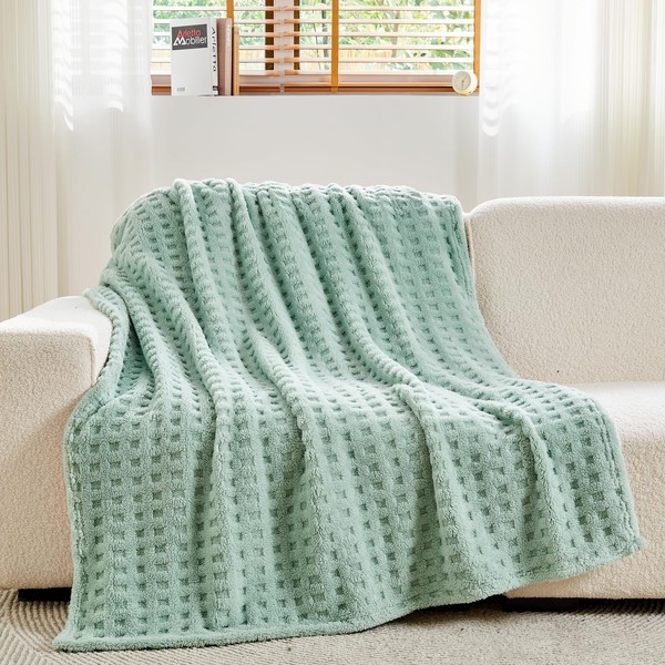 NEWCOSPLAY Super Soft Throw Blanket Green Premium Silky Flannel Fleece