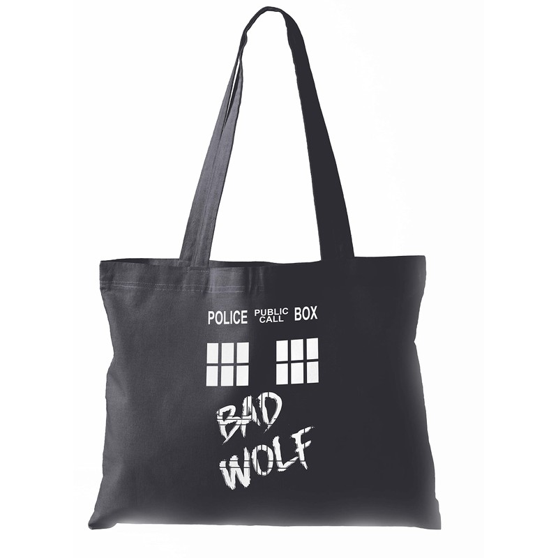 Tardis Bad Wolf Tote Bag (Black)
