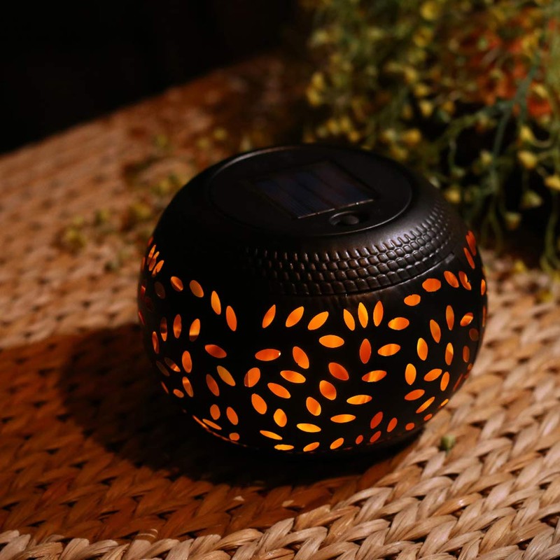 Solar Table Lantern Outdoor Waterproof-Dancing Flickering Flame Solar Powered LED