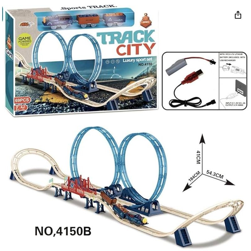 All Aboard Train Set for Kids - 69Pc Train Track