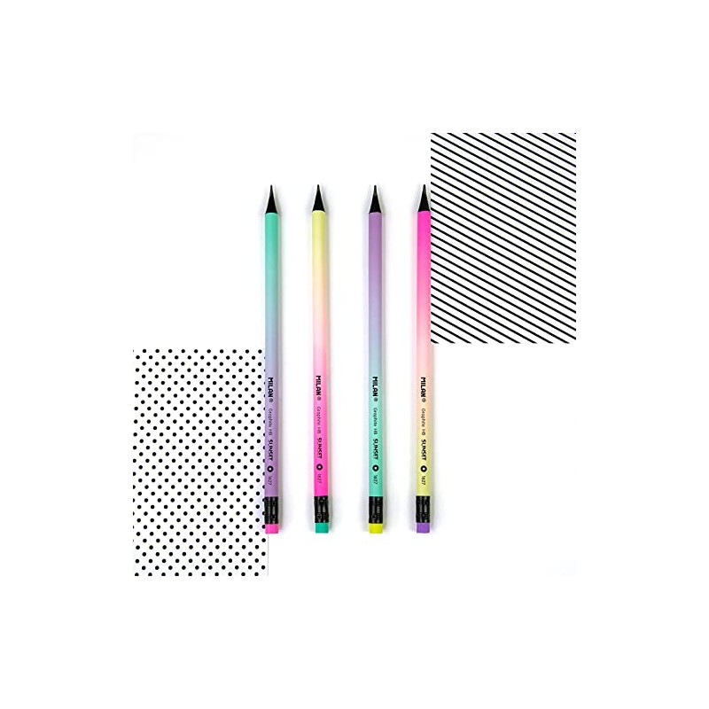 Caja expositora 24 lápices de graphite HB con goma, series