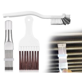 Lhbwhiz Set of 3 Condenser Cleaning Comb Set, Air Conditioning Slats Stainless Steel Fin Brush, Fin Evaporator Cooler Repair Tool, Coil Whisk Brush, Air Conditioning Condenser Fin Comb