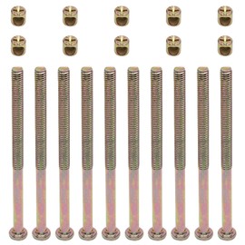 Coufce 10Pcs M6 x 100mm Bunk Bed Bolts,Hex Drive Socket Cap Furniture Bolts Barrel Nuts Set for Headboard, Bed Frame,Furniture (Zinc Plated)