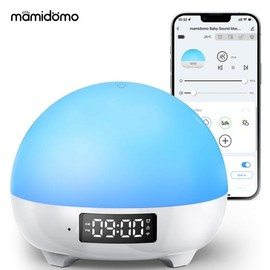Mamidomo Sunrise Alarm Clock & Sound Machine – 11 Night Lights, 34 Sleep Sounds, Temperature Monitoring, App Remote Control, Dimmable Digital Clock for Bedroom
