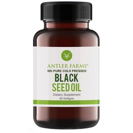 Antler Farms Antler Farms - Black Seed Oil Softgel Capsules -100% Pure, Virgin, Cold-Pressed 60 Softgels, 500mg C 2% Thymoquinone, Turkish Black Cumin Nigella Sativa Seed Oil