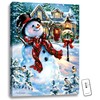 Crafted Creations 24" x 18" White and Red Christmas Snowman