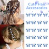 YISSION 20 Pcs Mini Rhinestone Butterfly Hair Clips Cute Blue