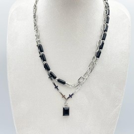 Christian Cross Pendant Necklace Set - Non-Tarnish Layered Jewelry for Women - Ideal Christian Gifts - Trending Bisuteria Fina Para Mujer (Silver Double Cross Chain)