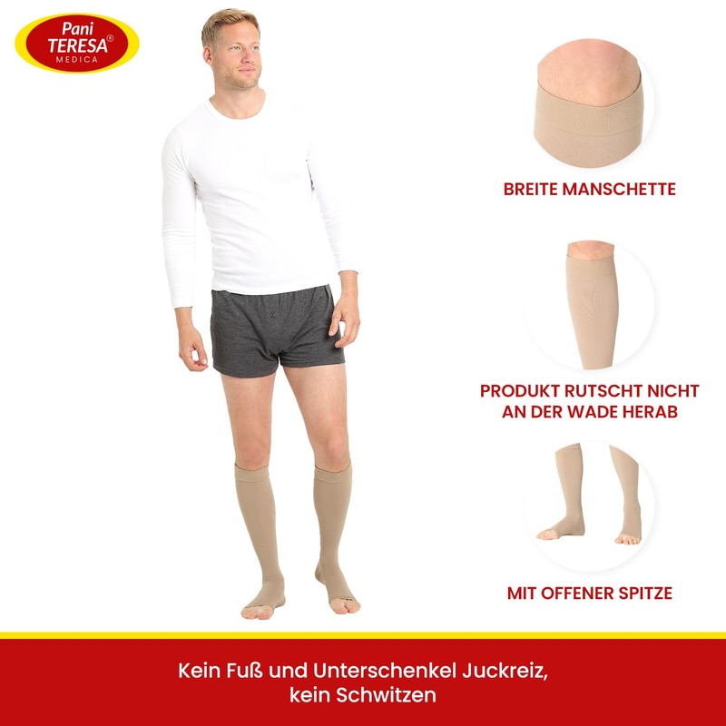 Medical Compression Socks and Thrombosis Stockings with Open Toe for