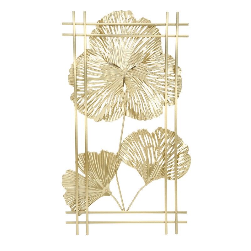 Ginkgo Leaf Wall Hanging Decor Metal Iron 3D Golden Ginkgo