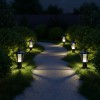 Modern Outdoor Solar Powered LED Lantern 15 Inch Black Plastic