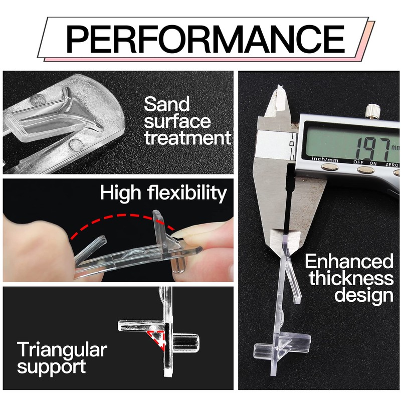 Rierdge 50 Pcs Plastic Locking Shelf Pins 5mm, 3/4" Clear