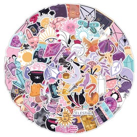 100 Pcs Witchy Stickers,Cartoon Apothecary Aesthetic Waterproof Stickers,Vinyl Stickers for Water Bottle,Laptop,Phone,Skateboard Stickers for Teens