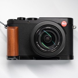 Iborrys-Compatible Leica D-LUX8 DLUX8 Camera L-Shape Quick Release Plate · Retro Real Wood Handle · Premium Wood Grip · Arca Standard Specification (Iron Wood Chalkboard)