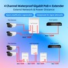 Tliffpaco Outdoor Gigabit PoE Extender, 5 Port PoE Repeater, 90W