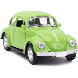 Berry President Classic 1967 Volkswagen Vw Classic Beetle Bug Vintage 1/32 Scale Diecast Metal Pull Back Car Model Toy for Gift Kids (LightGreen)