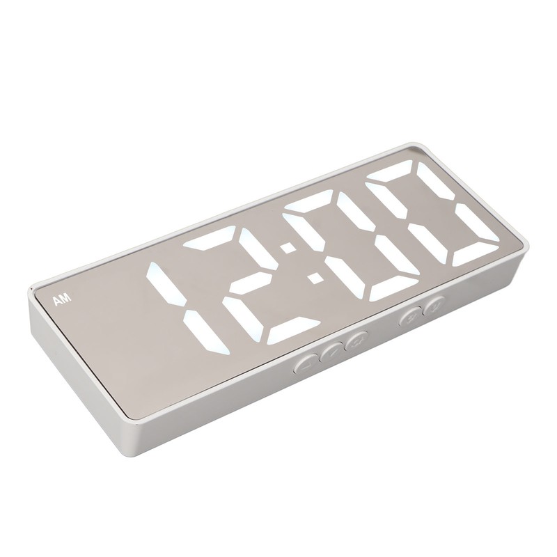 Digital Alarm Clock Temperature Display LED Mirror Electronic Clocks for