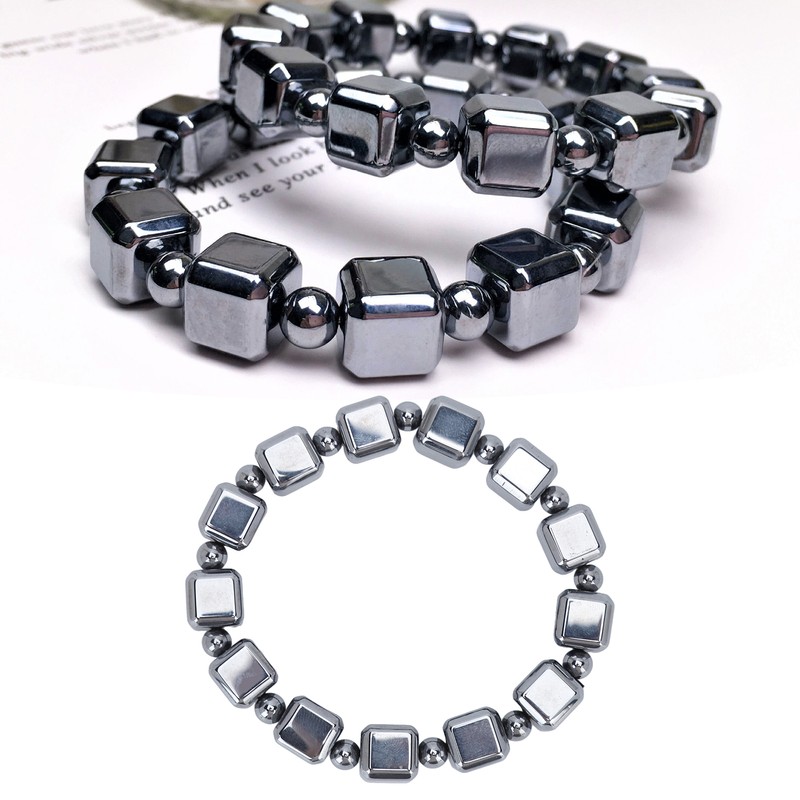 0.4in Terahertz Bracelet Rectangle Beads Good Thermal Conductivity Natural Terahertz