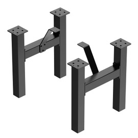 Orgerphy 18' Black H-Shape Metal Legs (2PCS) for Coffee Table & Bench | Mid Century Modern Heavy Duty Furniture Legs