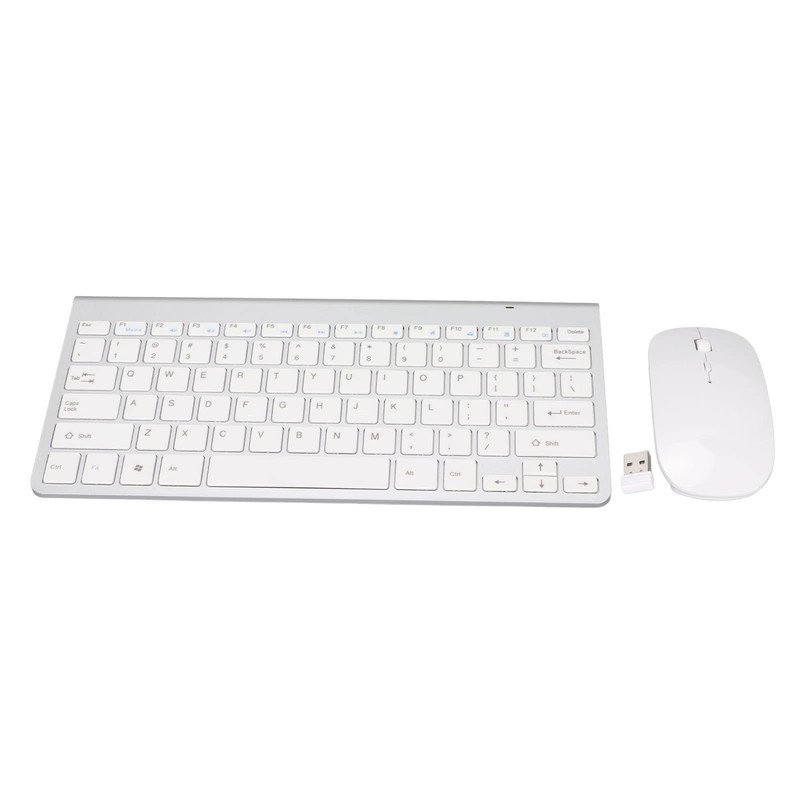 Kabelloses Tastatur-Maus-Set, 2,4 G USB, Dünne Ergonomische Stummschalttaste für Computer