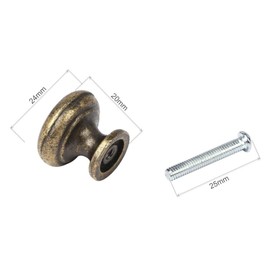DIY Antique Retro 24x20mm Round Handle Bronze Set of 16 Screws Replacement Knob