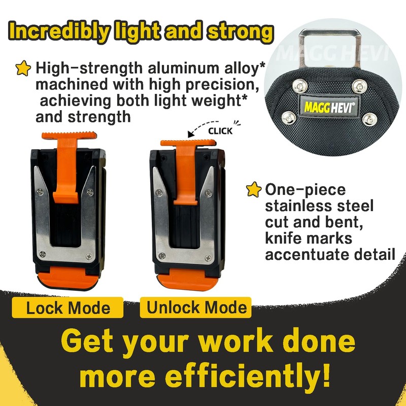 MAGGHEVI Tool Pouch with Belt Clip,Quickly Attach and Release from