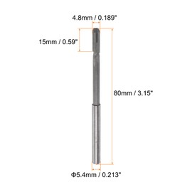 sourcing map Clamping Reamer 4.8 mm H7 Carbide Tip Straight Flutes Round Shank Lathe Cutter