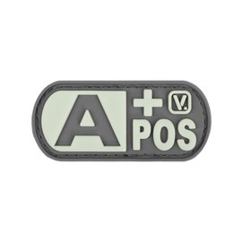 VANQUEST A+ Positive Blood Type 'Super-Lumen' Glow-in-The-Dark Patch (Wolf Gray)