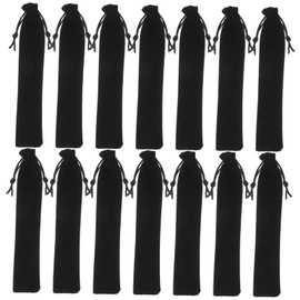 25 Pcs Black Velvet Drawstring Pen Pouch - Soft Protective Sleeve for Pens, Pencils, Stationery - Portable and Easy to Clean