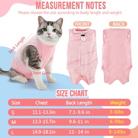 AUTOWT Cat Surgery Recovery Suit, Breathable Pet Spay Surgical Clothing Kitten Cone E-Collar Alternative, After Surgery Onesie for Small Medium Cats for Abdominal Wounds Anti Licking, Pink,S