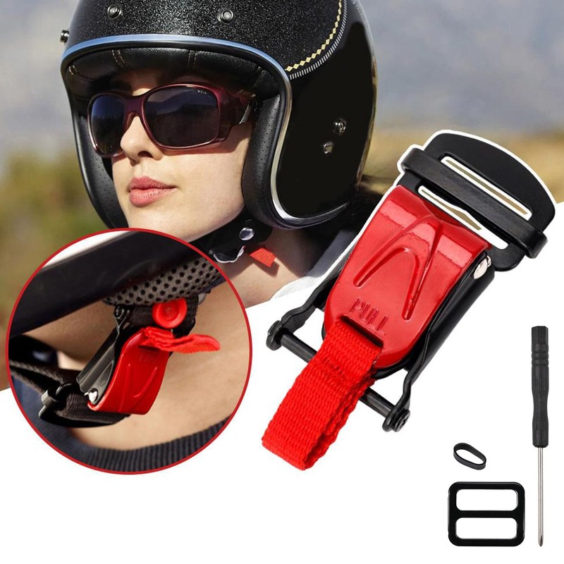 OICCTBF Red Helmet Quick Release Buckle,Stainless Steel Helmets Replacement Kit