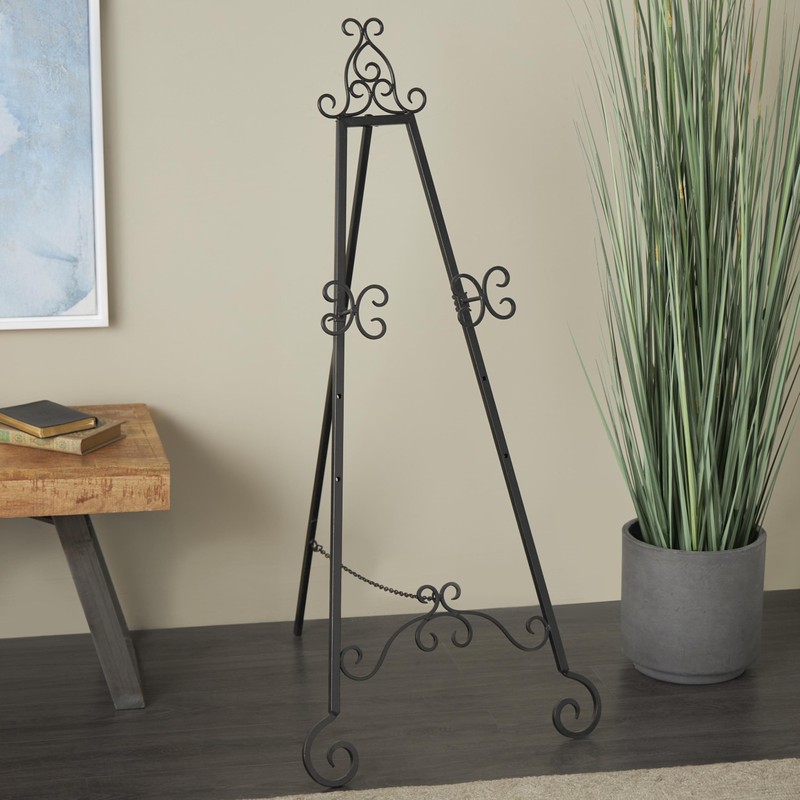 Deco 79 Metal Scroll Display Easel Large Adjustable 3 Tier