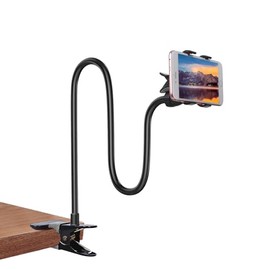 Soporte de teléfono de cuello de cisne para cama, soporte de teléfono de brazo largo flexible con clip para cama, escritorio, cabecero, mesita de noch