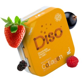 Diso Collagen Supplements for Women & Men with Biotin (1000mcg), Tin of 30 Oral Dissolvable Strips for Fast Absorption Skin Care, Joint Support, Vegan, Sugar-Free, Gluten-Free (Mixed Berry)