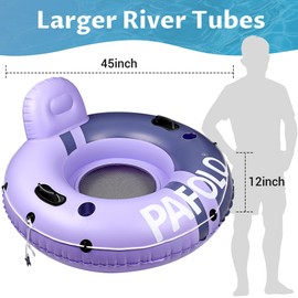 River Tubes for Floating Heavy Duty, Pool Float Adult, 45" Inflatable Float Tube for Beach Lake Rafting, River Floats with Mesh Bottom