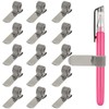 Waziaqoc 15 Pack Silver Pen Holder Clip, Metal, Transverse Style