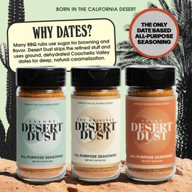 Desert Dust All-Purpose Seasoning – Smoky, Earthy & Sweet with Organic Date Sugar | Versatile Rub for Steak, Chicken, Fish, Veggies & More | Gourmet BBQ & Grilling Spice Blend (5oz,Original)