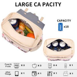 Scothen Lunch Bag Women,Insulated Adult Lunch Box,Womens Lunch Bags for Work,Large Lunch Tote Bag with Shoulder Strap,Cute Lunch Cooler Purse with Water Bottle Holder for Teacher Nurse Office Picnic