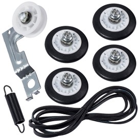 BlueStars Upgraded Dryer Roller Repair Kit 4581EL2002C Dryer Drum Roller 4561EL3002A Dryer Idler Pulley 4400EL2001A Belt and Spring Dryer Repair Kit - Compatible with LG Kenmore Dryers
