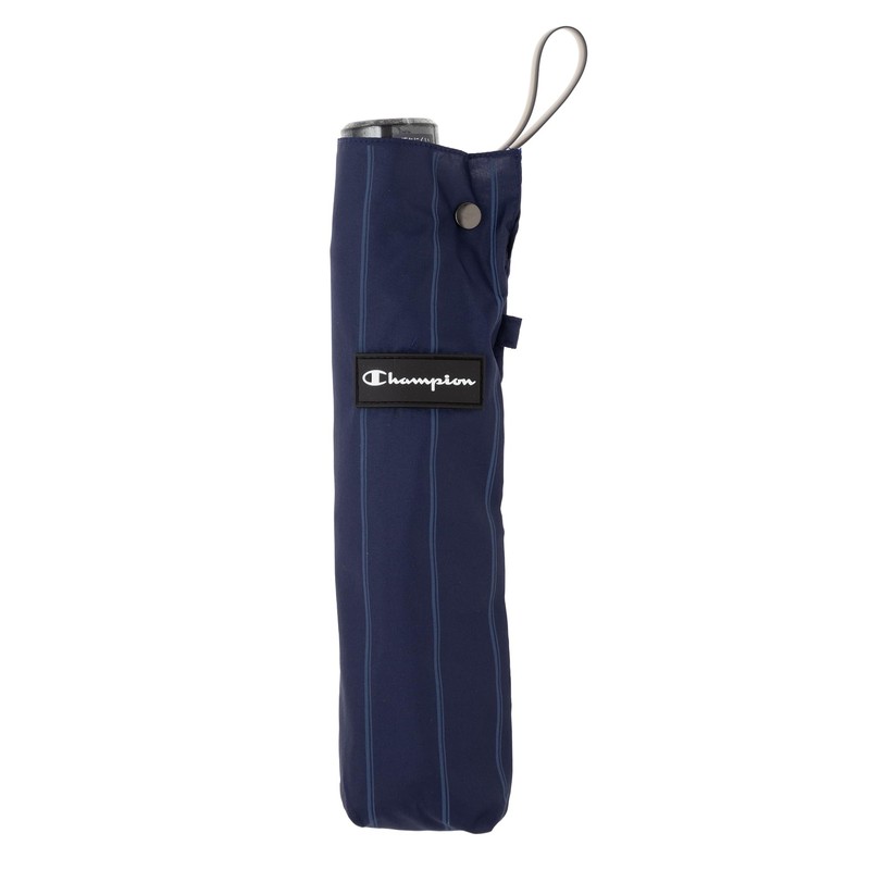 Champion CHM70MN58 Gentleman Windproof Striped Mini Folding Umbrella, Navy, 22.8